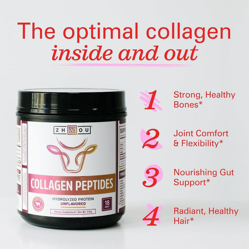  ZHOU Hydrolyzed Collagen Peptides Unflavored 46 Servings 