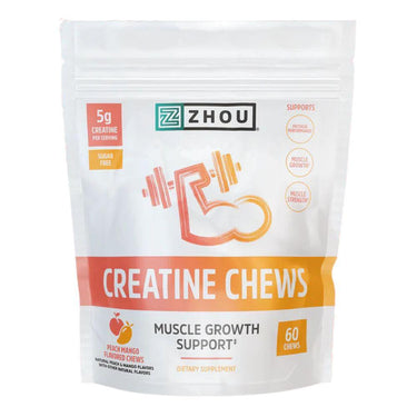 ZHOU Zhou Creatine Chews Peach Mango 60 Count 