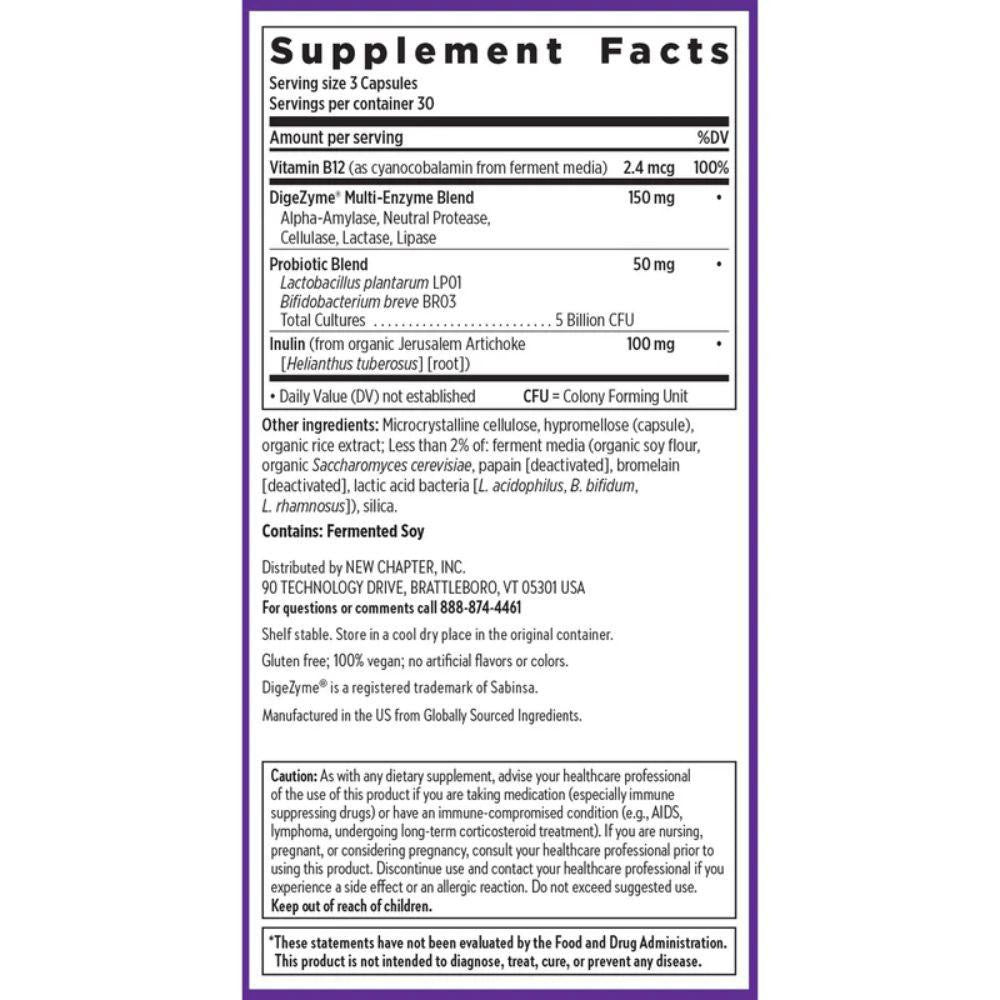  New Chapter All Flora Probiotic Enzyme Complex 90 Capsules 